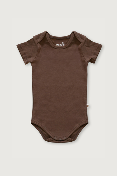Kortærmet rib bodystocking i Gots-certificeret økologisk bomuld fra Organic Lullaby
