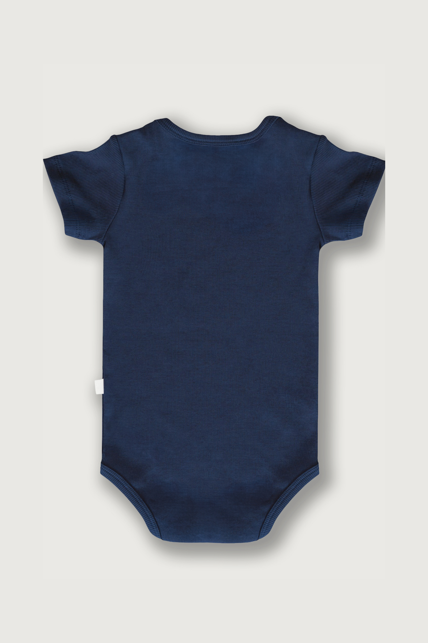 Blå kortærmet rib bodystocking i Gots-certificeret økologisk bomuld fra Organic Lullaby