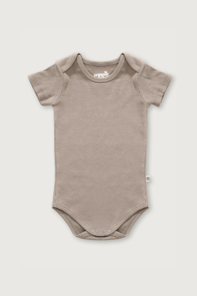 Kortærmet rib bodystocking i Gots-certificeret økologisk bomuld fra Organic Lullaby