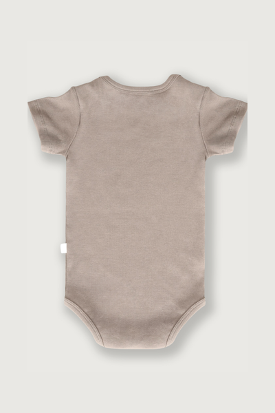 Oat farvet kortærmet rib bodystocking i Gots-certificeret økologisk bomuld fra Organic Lullaby