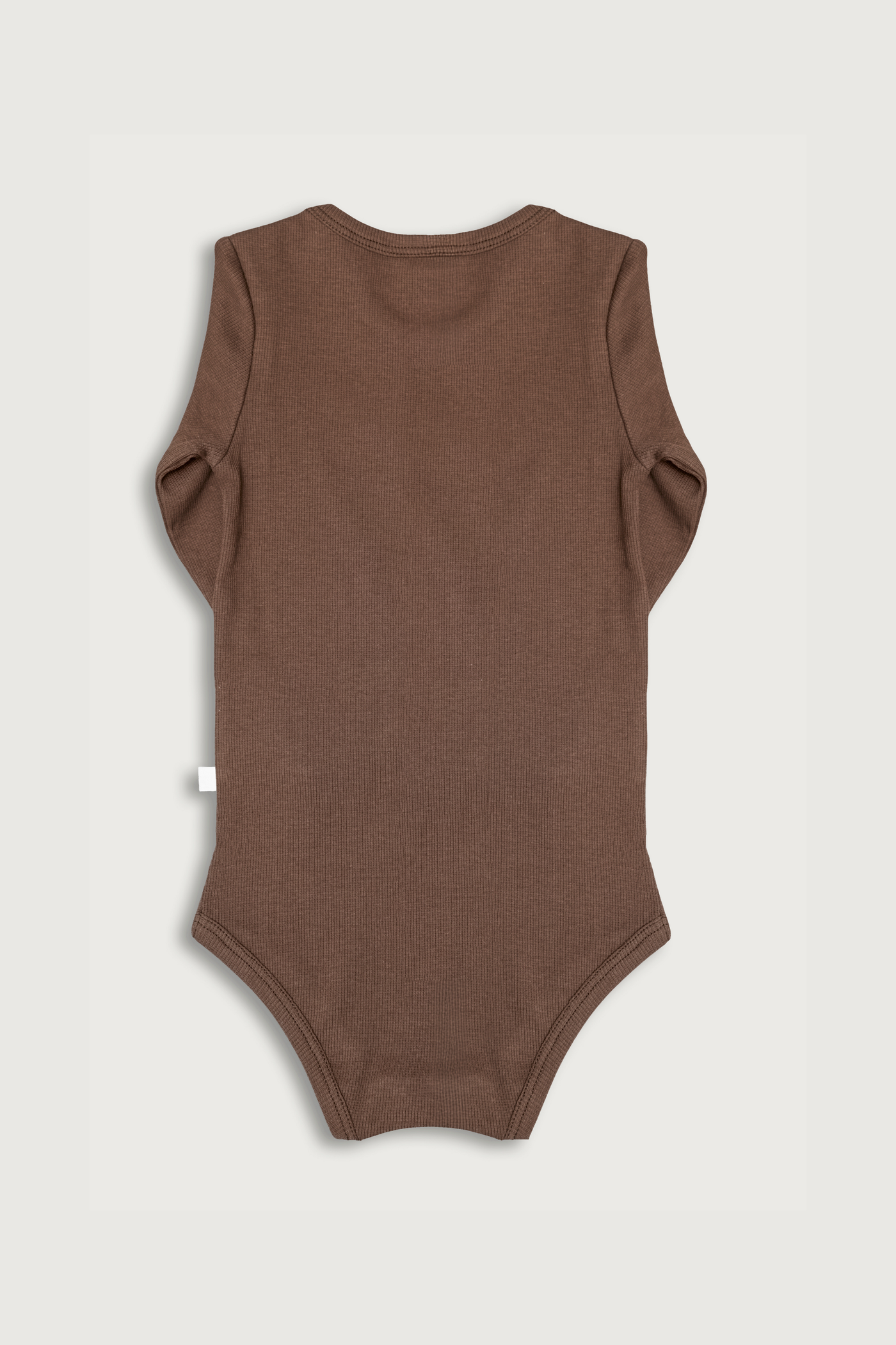 Brun langærmet rib bodystocking i Gots-certificeret økologisk bomuld fra Organic Lullaby