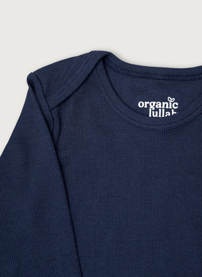 Deepsea langærmet rib bodystocking i Gots-certificeret økologisk bomuld fra Organic Lullaby
