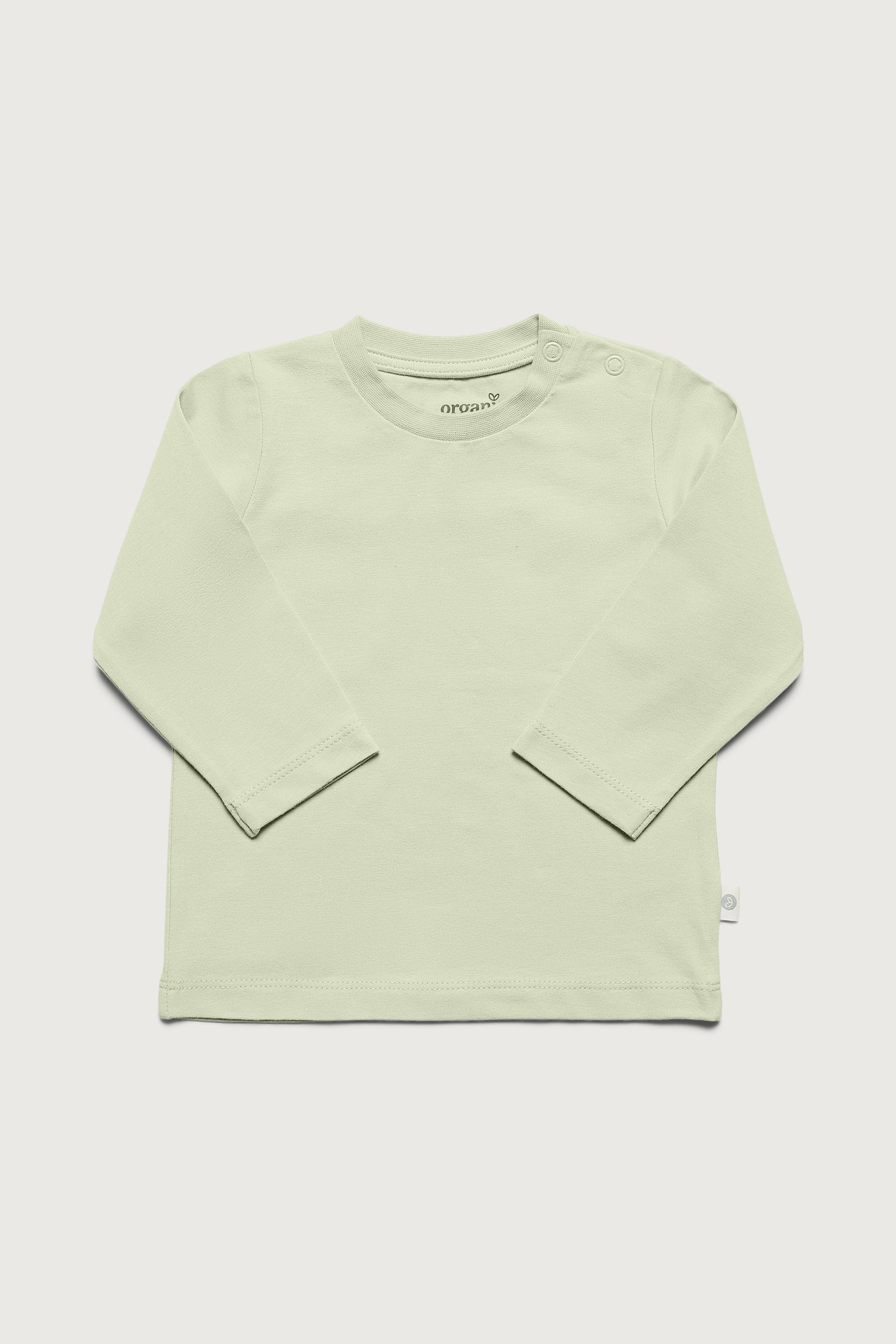 Grøn langærmet super blød T-shirt med masser af stretch i GOTS-certificeret økologisk bomuld fra Organic Lullaby.